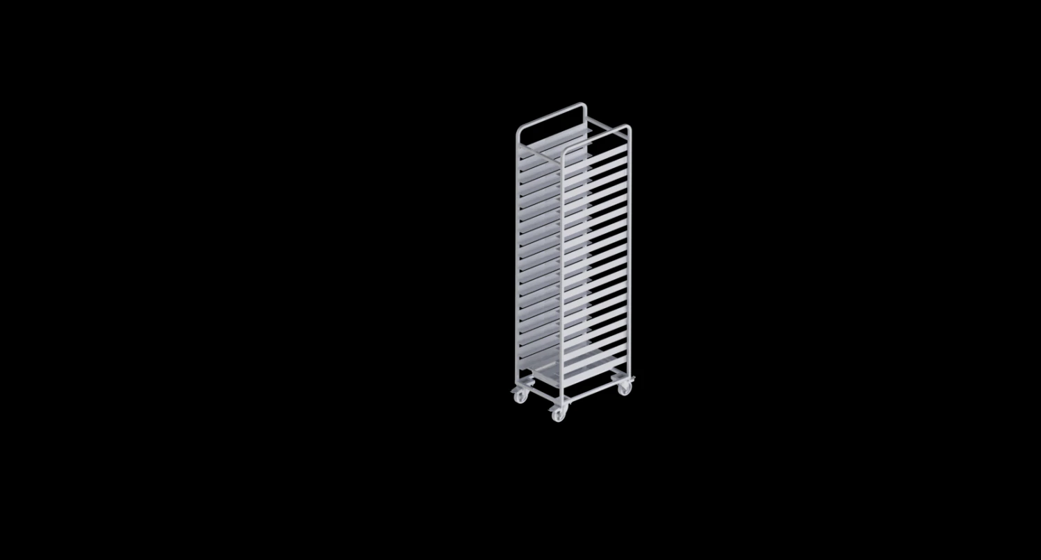 Food tray trolley 450x610 mm 3D Model .c4d .max .obj .3ds .fbx .stl .blend 