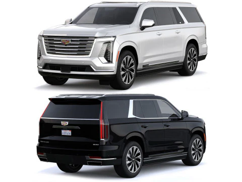 Cadillac Escalade Luxury ESV Luxury Platinum 2025 3D Model