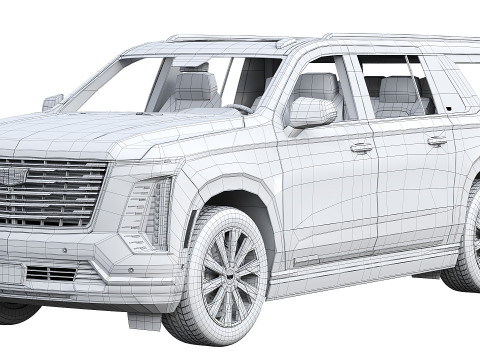 Cadillac Escalade Luxury ESV Luxury Platinum 2025 Model 3D