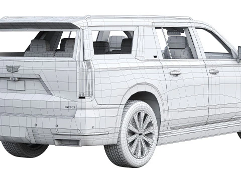 Cadillac Escalade Lujo ESV Lujo Platino 2025 Modelo 3D