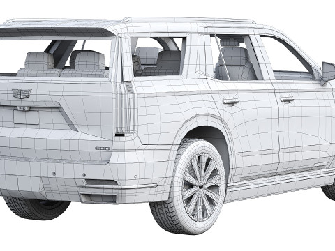 Cadillac Escalade Luxury ESV Luxury Platinum 2025 Model 3D