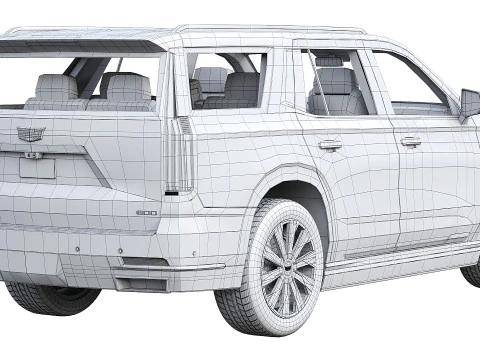 Cadillac Escalade Lujo ESV Lujo Platino 2025 Modelo 3D