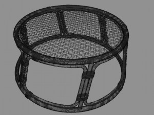 Bamboo table top mesh 3D Model