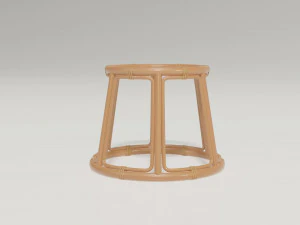 Coffee table Bamboo mesh 3D Model