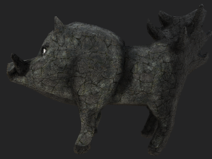 Game-ready fantasy stone boar 3D 模型