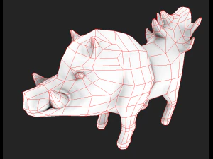 Game-ready fantasy stone boar 3D Model