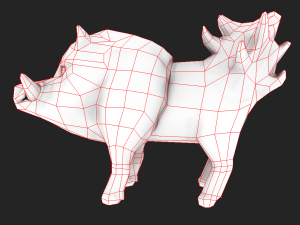 Game-ready fantasy stone boar Model 3D