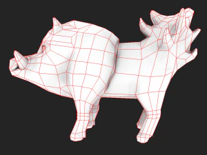 Game-ready fantasy stone boar 3D Model