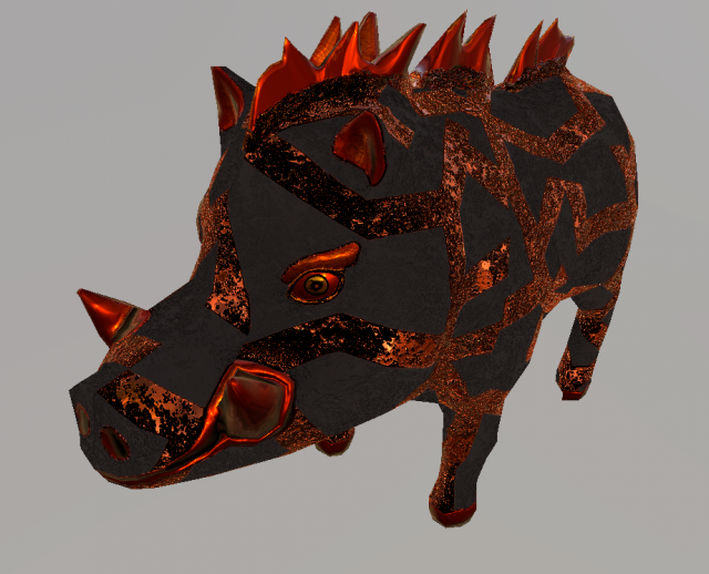 Game-ready fantasy fire boar 3D 模型 .c4d .max .obj .3ds .fbx .stl .blend 