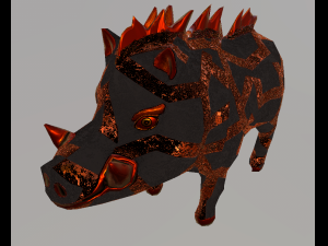 Game-ready fantasy fire boar 3Dモデル