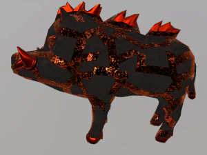 Готовий до гри фантастичний вогняний кабан 3D Модель