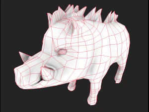 Готовий до гри фантастичний вогняний кабан 3D Модель