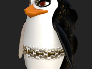 गेम के लिए तैयार फंतासी शैली वाला पेंगुइन 3D मॉडल