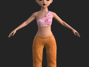Cartoon toy girl 3D-Modell