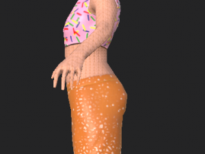 Cartoon toy girl 3D-Modell