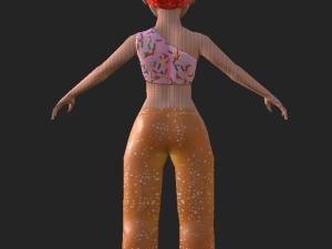 Cartoon toy girl 3D-Modell