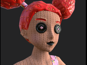 Cartoon toy girl 3D-Modell