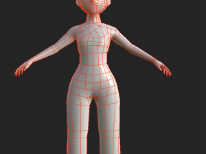 Cartoon toy girl 3D-Modell