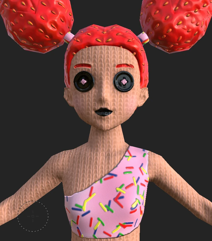 Cartoon toy girl 3D Model .c4d .max .obj .3ds .fbx .stl .blend