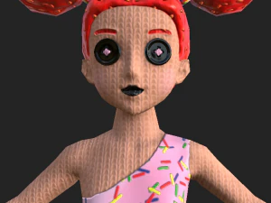 Menina de brinquedo de desenho animado Modelo 3D