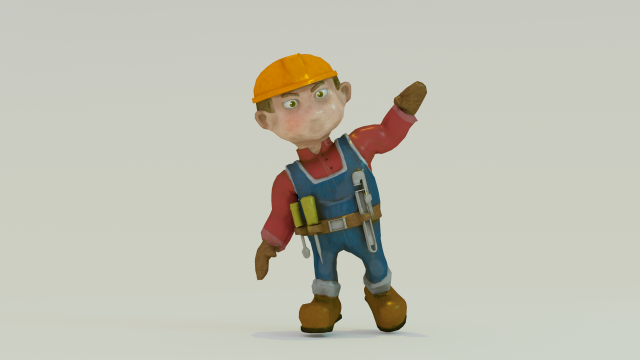 Bob the Builder game ready model Animations 3D 모델 .c4d .max .obj .3ds .fbx .stl .blend 