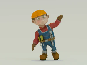 बॉब द बिल्डर गेम रेडी मॉडल एनिमेशन 3D मॉडल