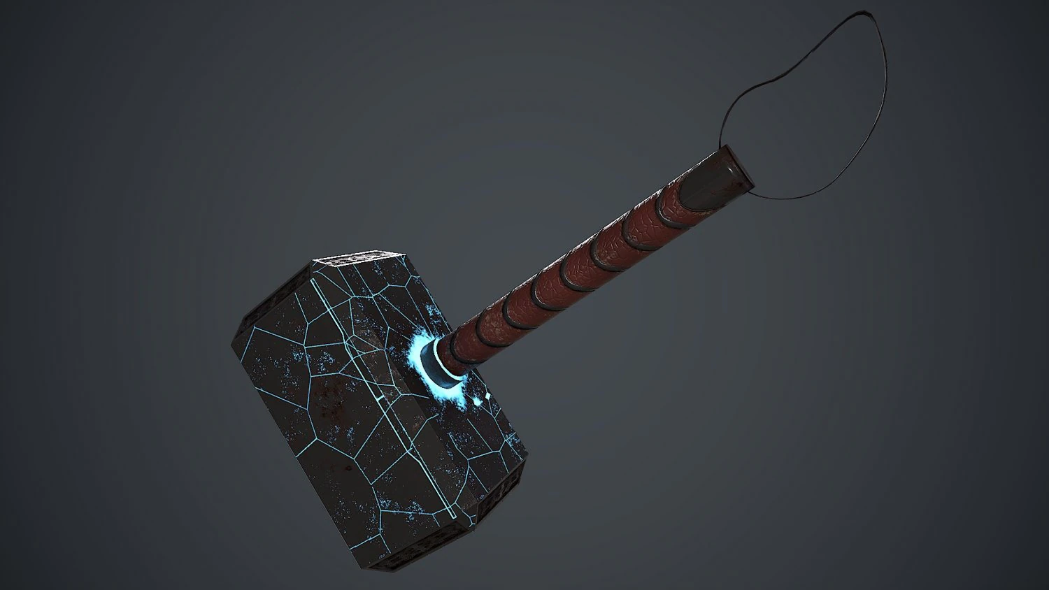 Mjolnir Thor Hammer Marvel Comics Avengers Low-poly 3D Model .c4d .max .obj .3ds .fbx .stl .blend 