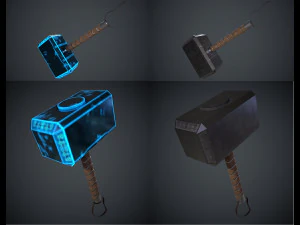 Mjolnir Thor Hammer Marvel Comics Avengers Low-poly 3D Model