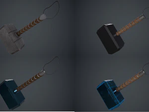 Mjolnir Thor Hammer Marvel Comics Avengers Low-poly 3D Model