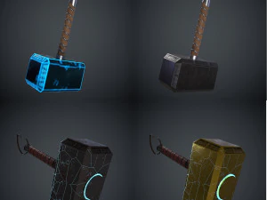 Mjolnir Thor Hammer Marvel Comics Avengers Low-poly 3D Model