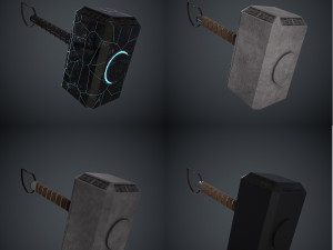 Mjolnir Thor Hammer Marvel Comics Avengers Low-poly Modelo 3D