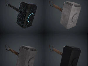 Mjolnir Thor Hammer Marvel Comics Avengers Low-poly 3D Model