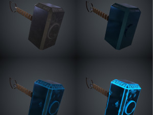 Mjolnir Thor Hammer Marvel Comics Avengers Low-poly Modelo 3D