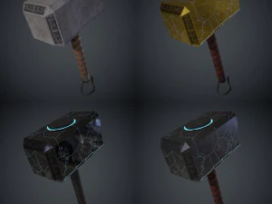Mjolnir Thor Hammer Marvel Comics Avengers Low-poly 3D Model