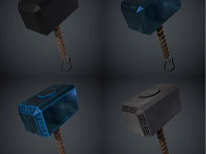 Mjolnir Thor Hammer Marvel Comics Avengers Low-poly 3D Model