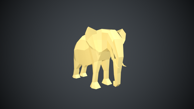 Low Poly Elephant Low-poly Modelo 3D .c4d .max .obj .3ds .fbx .stl .blend 