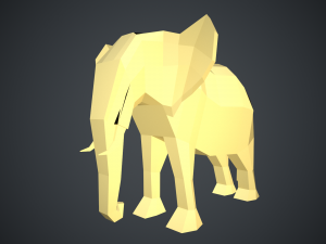 Low Poly Elephant Low-poly Modelo 3D