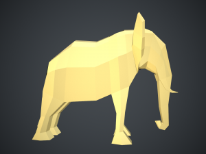 Low Poly Elephant Low-poly Modelo 3D