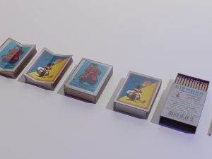 Matchbox and Matches 3D Low-poly Modelo 3D