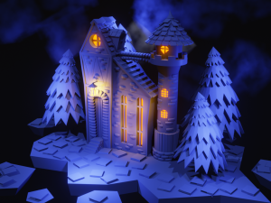 Castle at midnight Modelo 3D