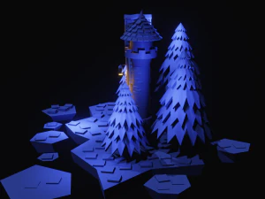 Castle at midnight 3D Model