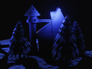 Castle at midnight 3D Model