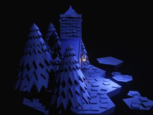 Castle at midnight 3D 模型