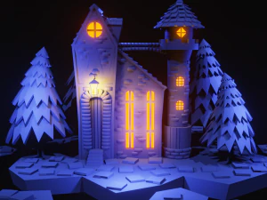 Castle at midnight 3D Model