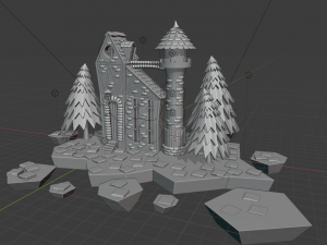 Castle at midnight 3D 模型