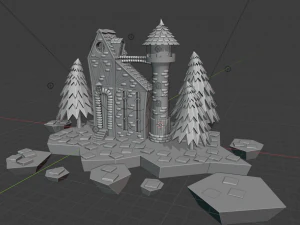 Castle at midnight 3D Model