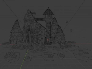 Castle at midnight 3D Model