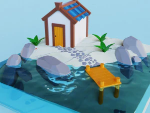 Strandhaus Haus am Meer 3D Modell