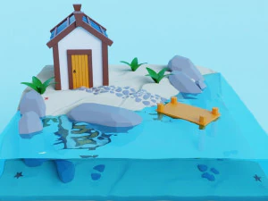 Beach house House by the Sea 3D Model