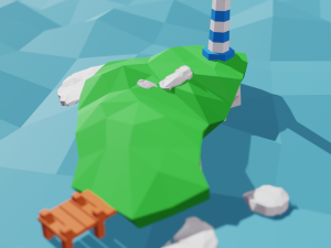 Lighthouse beacon on the island 3D 模型